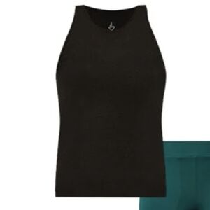 New Torrid Black Tank Sleeveless Active Knit Tank Size 4x  Side Ruched Crew Neck